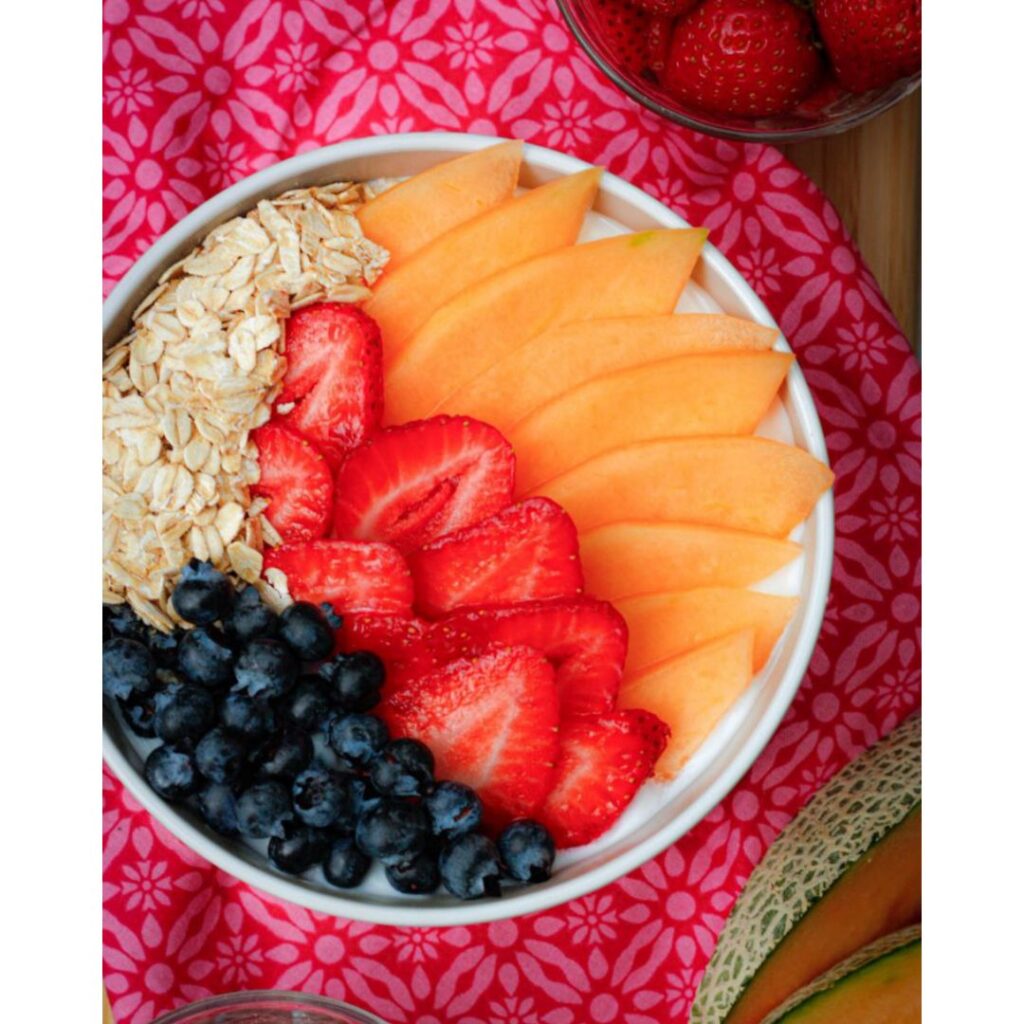 Fotografía de alimento bowl de frutas